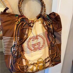 Gucci Silk Bamboo Maxi Tote Bag
